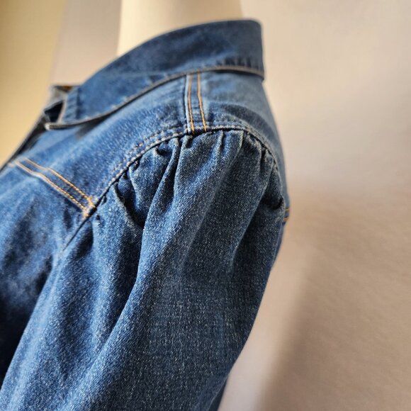 Vintage Y2K Levi's Denim Western Shirt Pearl Snap Long Sleeve Stretch Cotton - Picture 5 of 12